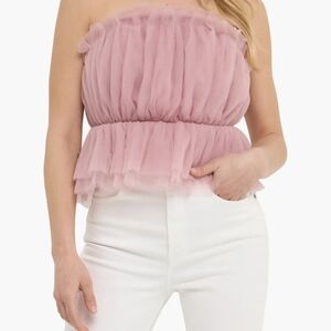 New York & Company Lilac Strapless Top